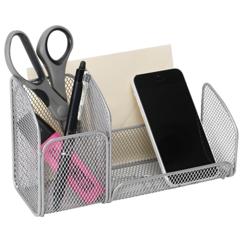 ALBA porte-stylos MESHTRI métal grillagé, 3 compartiments, gris